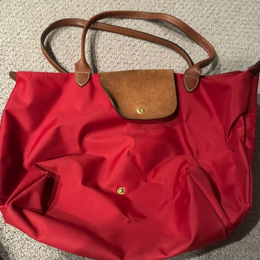 Red longchamp bag